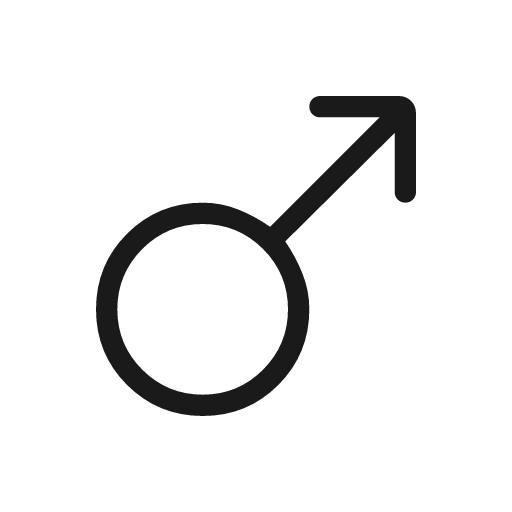Male rounded icon, rounded style, from Material Symbols Light