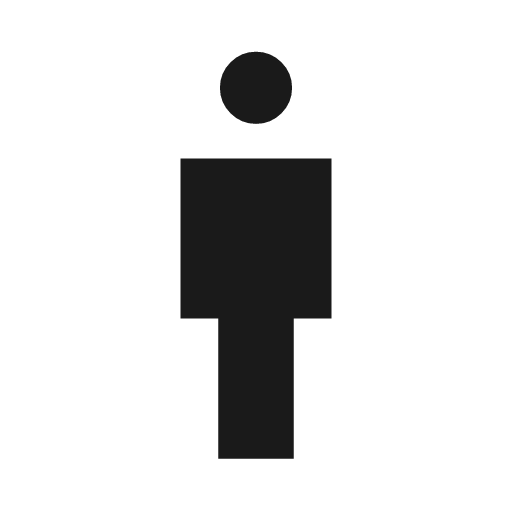 Man sharp icon, sharp-cornered style, from Material Symbols Light