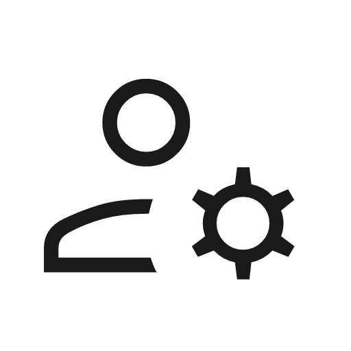 Manage accounts outline icon, outline style, from Material Symbols Light