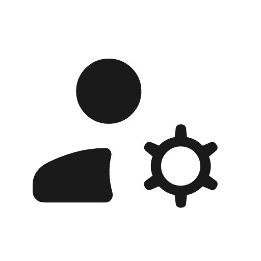 Manage accounts rounded icon, rounded style, from Material Symbols Light