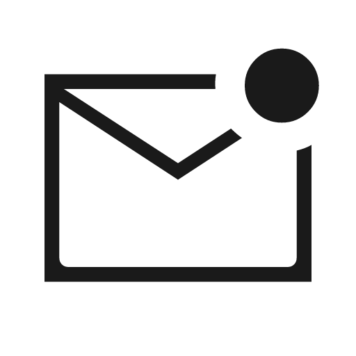 Mark email unread outline sharp icon, sharp-cornered style, from Material Symbols Light