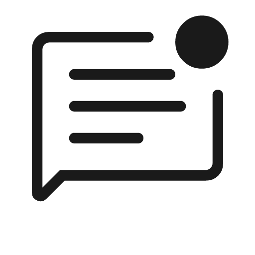 Mark unread chat alt outline rounded icon, rounded style, from Material Symbols Light