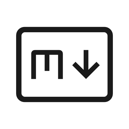 Markdown outline icon, outline style, from Material Symbols Light