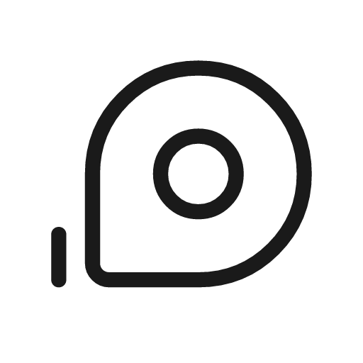 Measuring tape outline rounded icon, rounded style, from Material Symbols Light