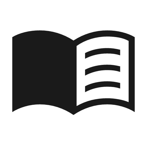 Menu book sharp icon, sharp-cornered style, from Material Symbols Light