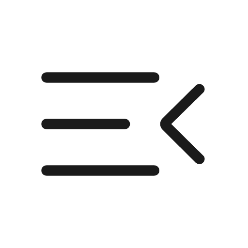 Menu open rounded icon, rounded style, from Material Symbols Light