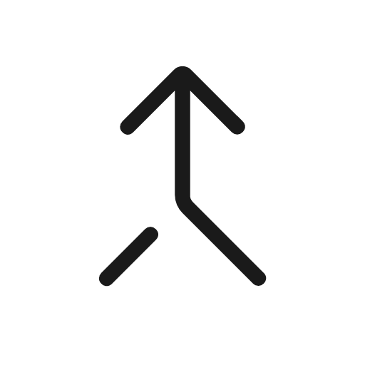 Merge type rounded icon, rounded style, from Material Symbols Light