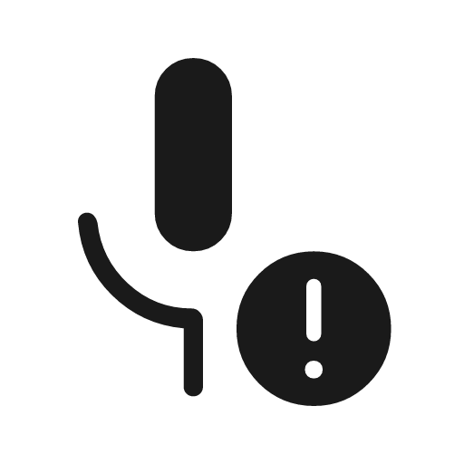 Mic alert rounded icon, rounded style, from Material Symbols Light