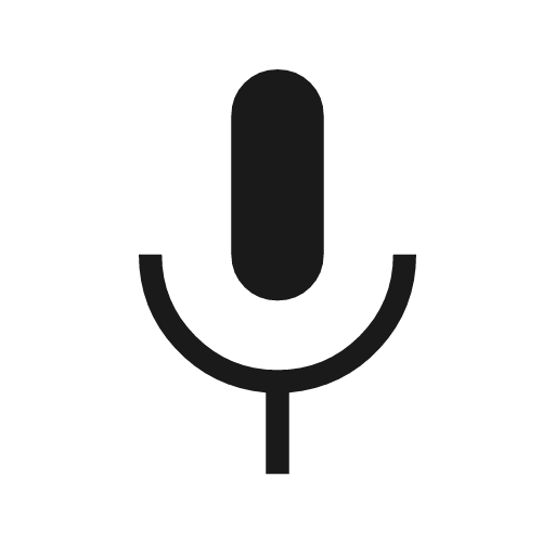 Mic icon, solid style, from Material Symbols Light