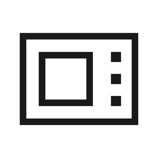 Microwave gen outline sharp icon, sharp-cornered style, from Material Symbols Light