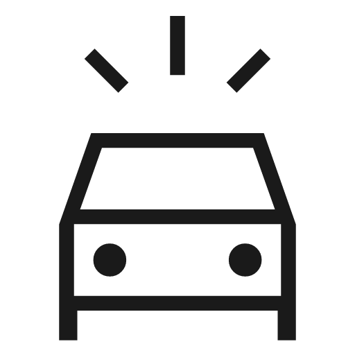 Minor crash outline sharp icon, sharp-cornered style, from Material Symbols Light
