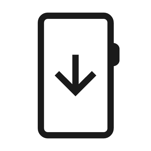 Mobile arrow down outline icon, outline style, from Material Symbols Light