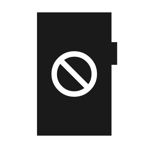 Mobile block sharp icon, sharp-cornered style, from Material Symbols Light