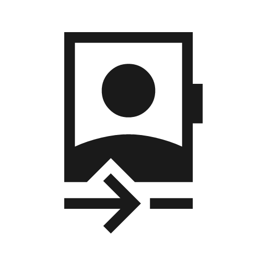 Mobile camera front sharp icon, sharp-cornered style, from Material Symbols Light
