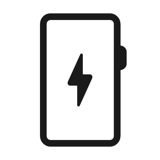 Mobile charge outline rounded icon, rounded style, from Material Symbols Light
