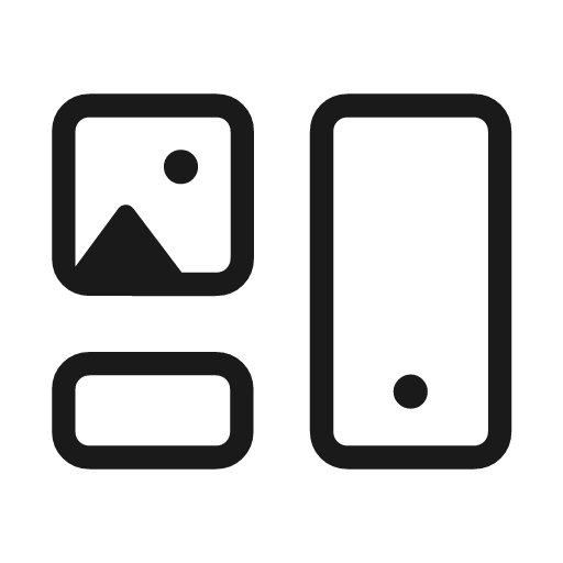 Mobile layout outline rounded icon, rounded style, from Material Symbols Light