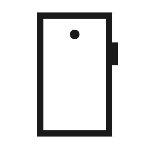 Mobile outline sharp icon, sharp-cornered style, from Material Symbols Light