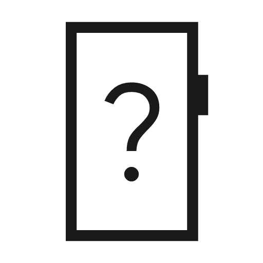 Mobile question outline sharp icon, sharp-cornered style, from Material Symbols Light