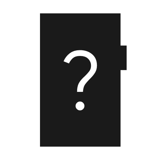 Mobile question sharp icon, sharp-cornered style, from Material Symbols Light