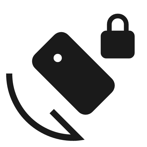 Mobile rotate lock icon, solid style, from Material Symbols Light