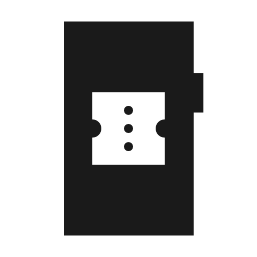 Mobile ticket sharp icon, sharp-cornered style, from Material Symbols Light