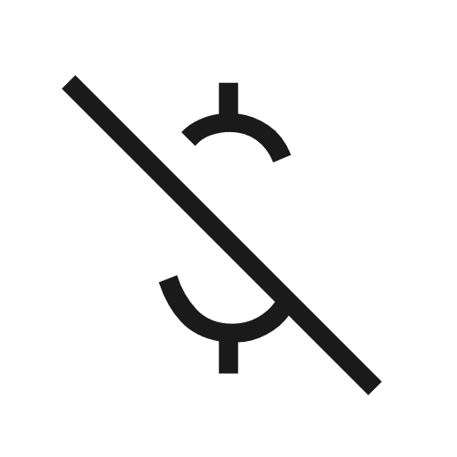 Money off icon, solid style, from Material Symbols Light