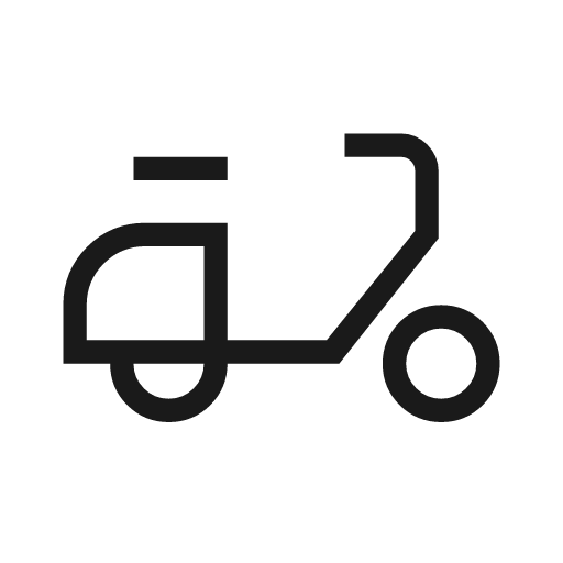 Moped outline icon, outline style, from Material Symbols Light
