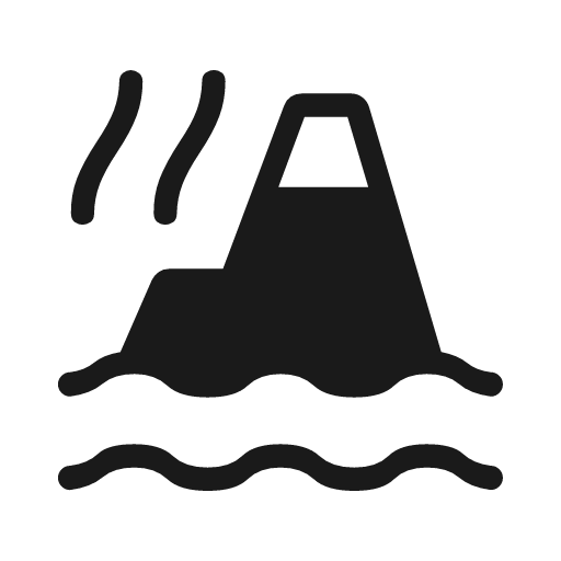Mountain steam rounded icon, rounded style, from Material Symbols Light