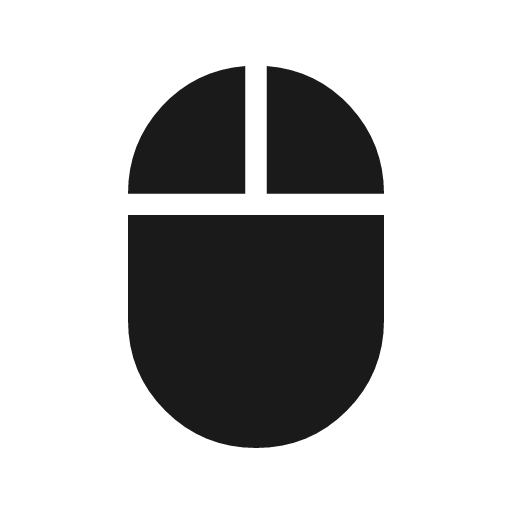 Mouse icon, solid style, from Material Symbols Light