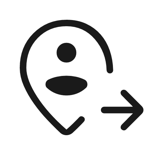 Move location outline rounded icon, rounded style, from Material Symbols Light