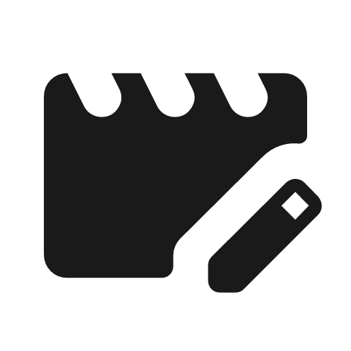 Movie edit rounded icon, rounded style, from Material Symbols Light
