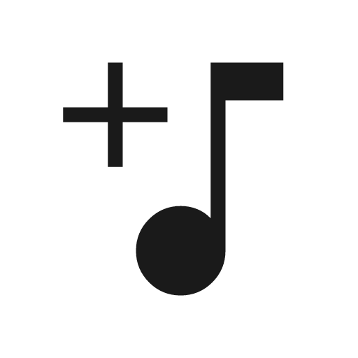 Music note add icon, solid style, from Material Symbols Light