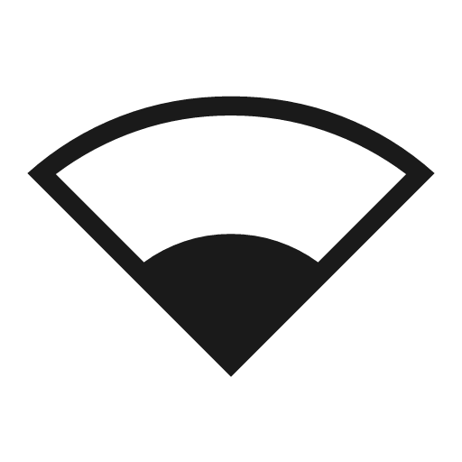 Network wifi 2 bar icon, solid style, from Material Symbols Light