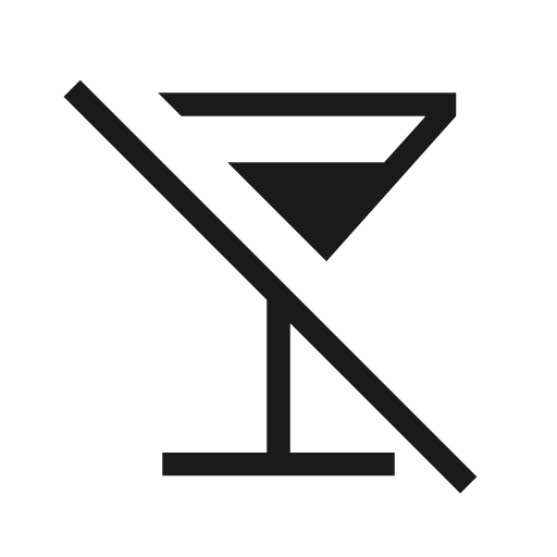 No drinks icon, solid style, from Material Symbols Light
