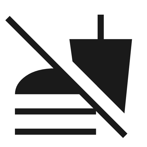 No food sharp icon, sharp-cornered style, from Material Symbols Light