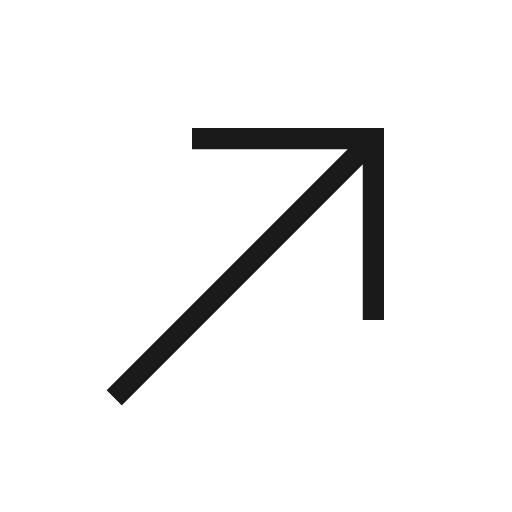 North east icon, solid style, from Material Symbols Light