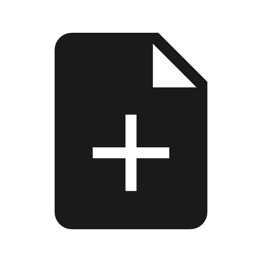 Note add icon, solid style, from Material Symbols Light