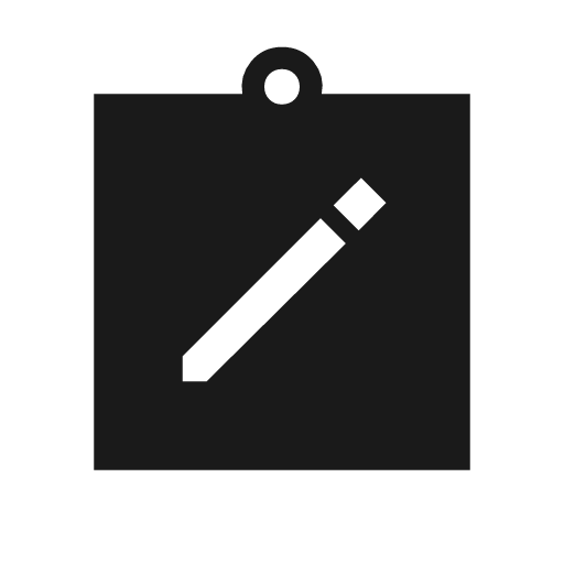 Note alt sharp icon, sharp-cornered style, from Material Symbols Light