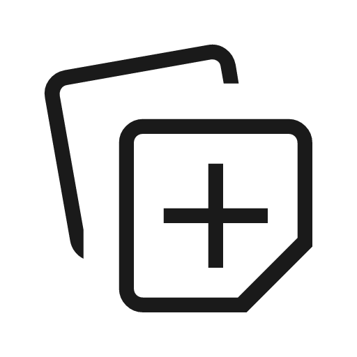 Note stack add outline icon, outline style, from Material Symbols Light