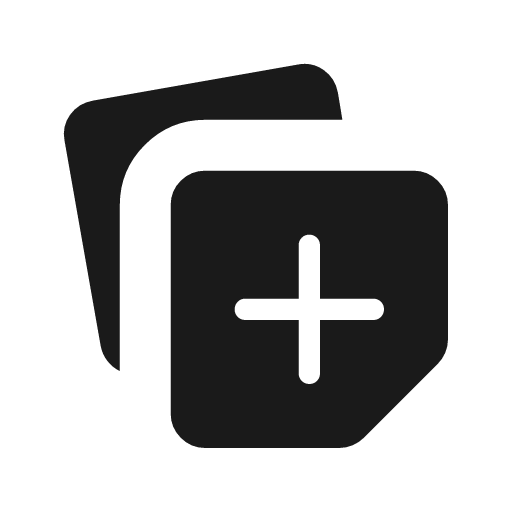 Note stack add rounded icon, rounded style, from Material Symbols Light