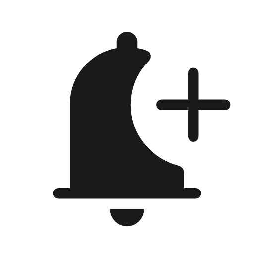 Notification add rounded icon, rounded style, from Material Symbols Light