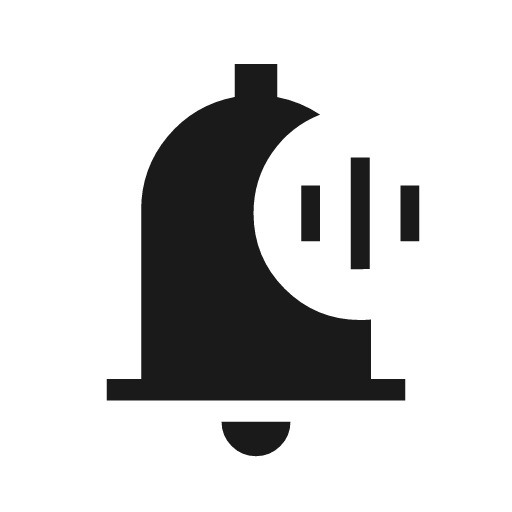 Notification audio sharp icon, sharp-cornered style, from Material Symbols Light