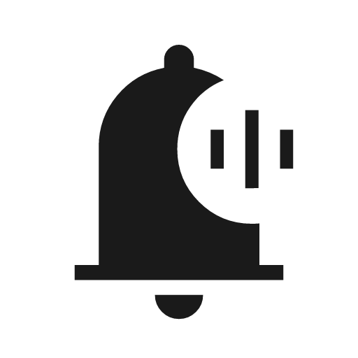 Notification audio icon, solid style, from Material Symbols Light