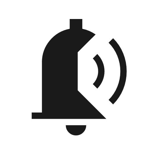 Notification sound sharp icon, sharp-cornered style, from Material Symbols Light