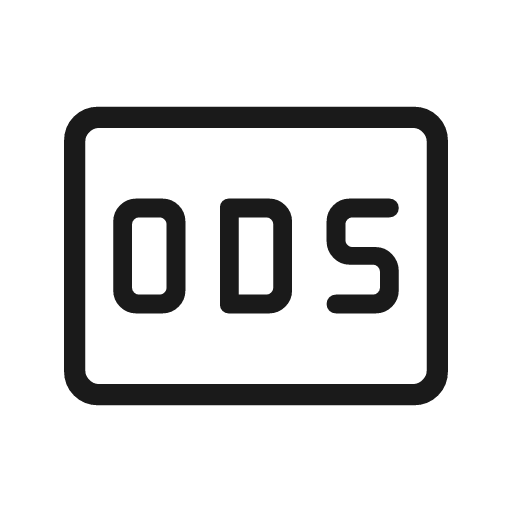 Ods outline rounded icon, rounded style, from Material Symbols Light