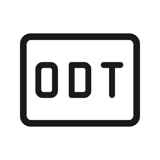Odt outline rounded icon, rounded style, from Material Symbols Light