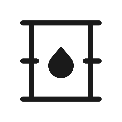 Oil barrel outline icon, outline style, from Material Symbols Light