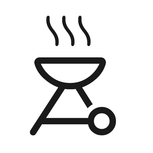 Outdoor grill outline rounded icon, rounded style, from Material Symbols Light