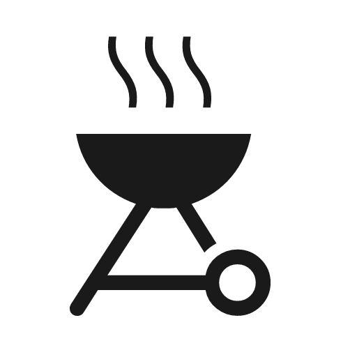 Outdoor grill icon, solid style, from Material Symbols Light