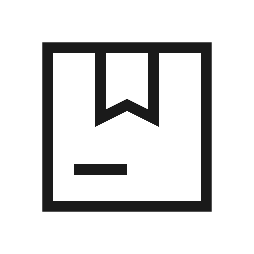 Package outline sharp icon, sharp-cornered style, from Material Symbols Light